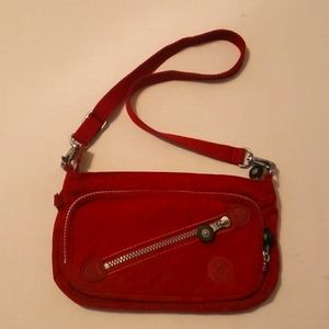 Kipling burgundy nylon shoulder bag
